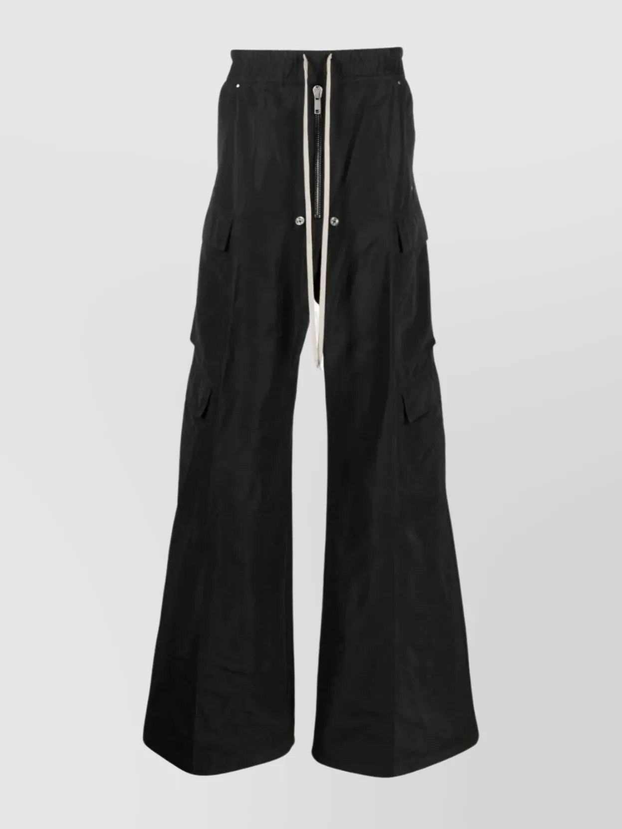 Shop Rick Owens Elastic Waistband Cargo Trousers In Black