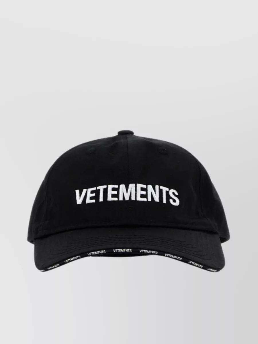Shop Vetements Contoured Peak Hat In Black