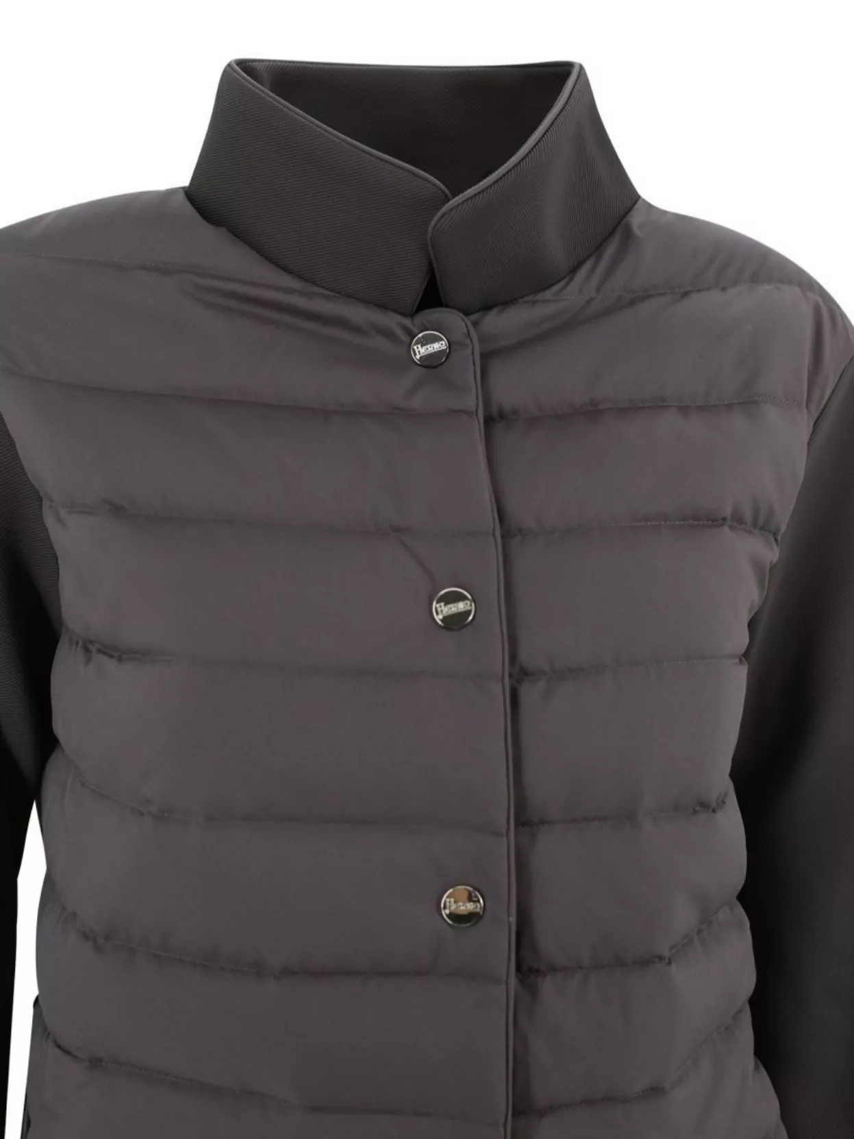 Herno Padded Jacket With Fabric Sleeves In Multi