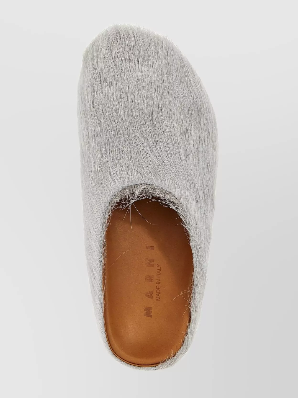 Marni Fur Texture Round Toe Flat Sole Sandals