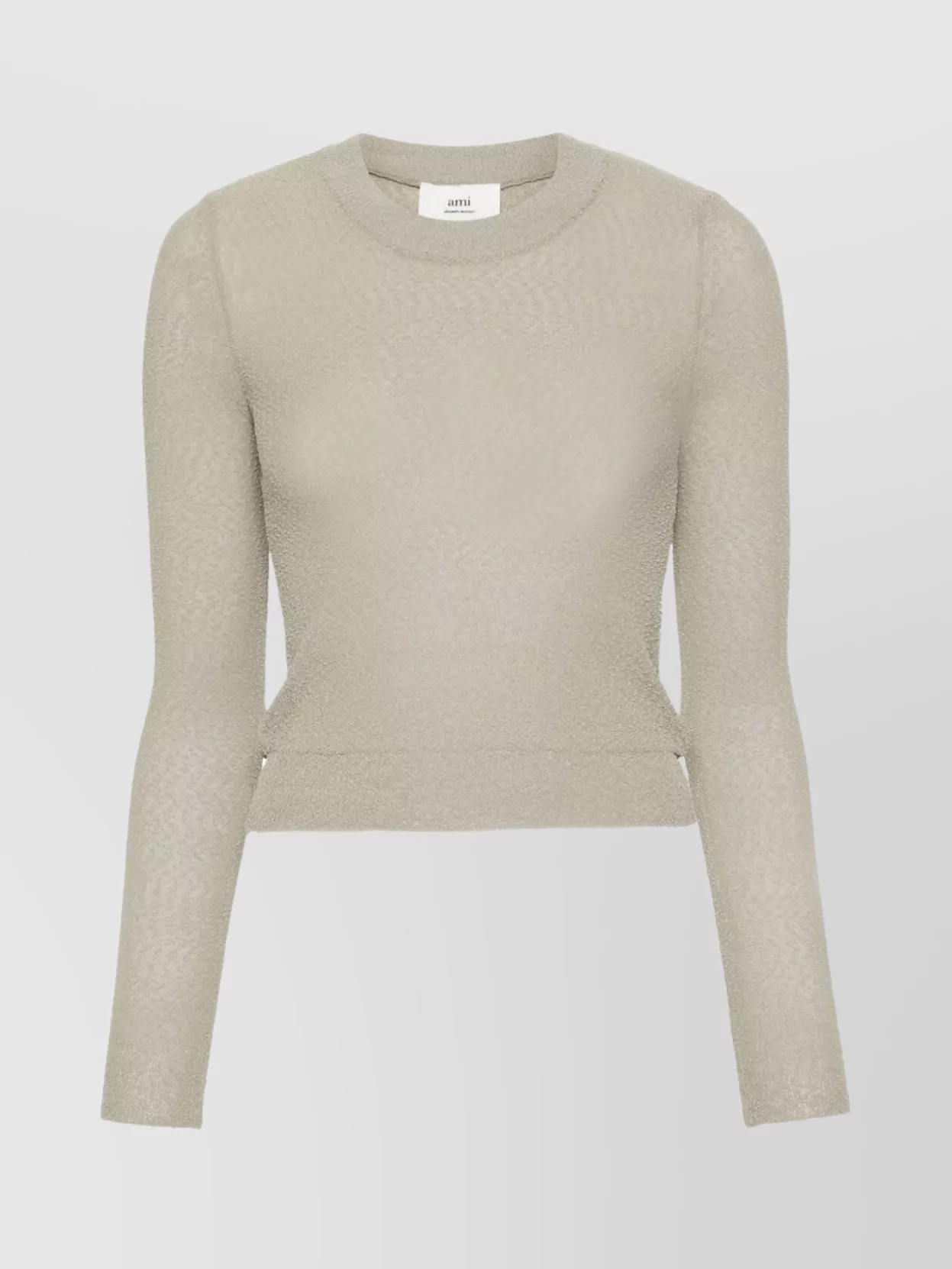 Shop Ami Alexandre Mattiussi Bouclé Knit Crewneck Sweater With Ribbed Hem