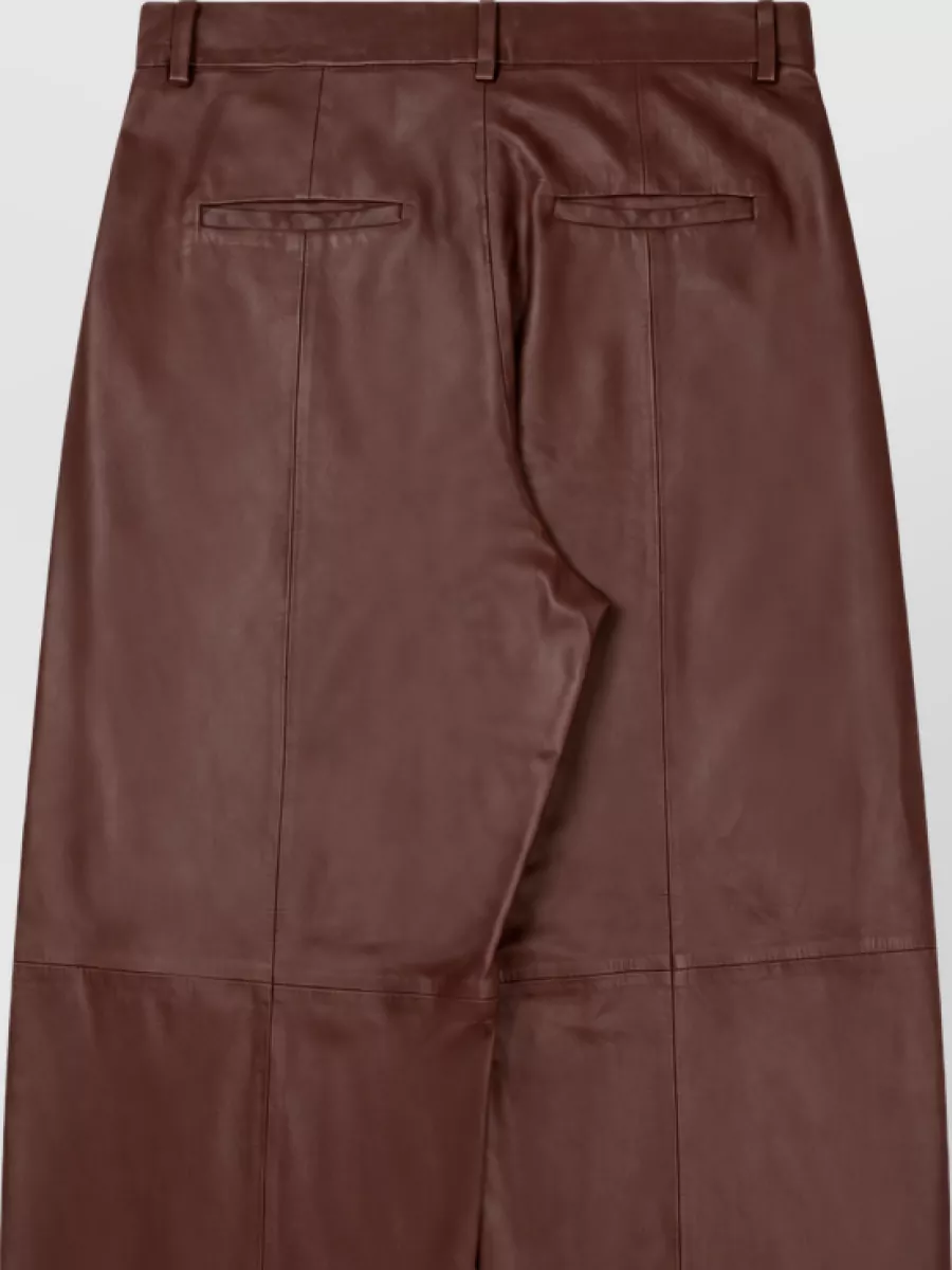 Alysi Leather Wide-Leg Trousers