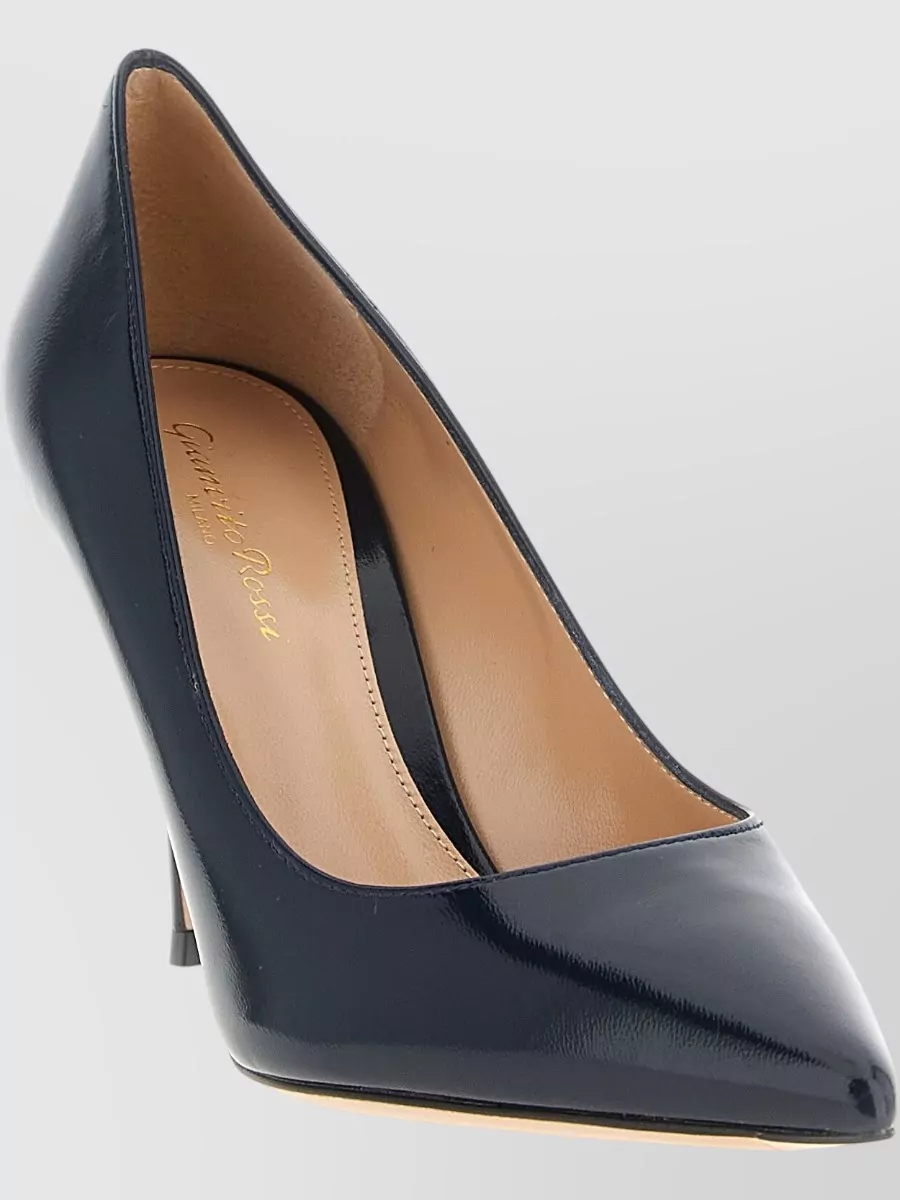 Gianvito Rossi Signature Pumps Glossy Finish Leather Sole Pointed Toe