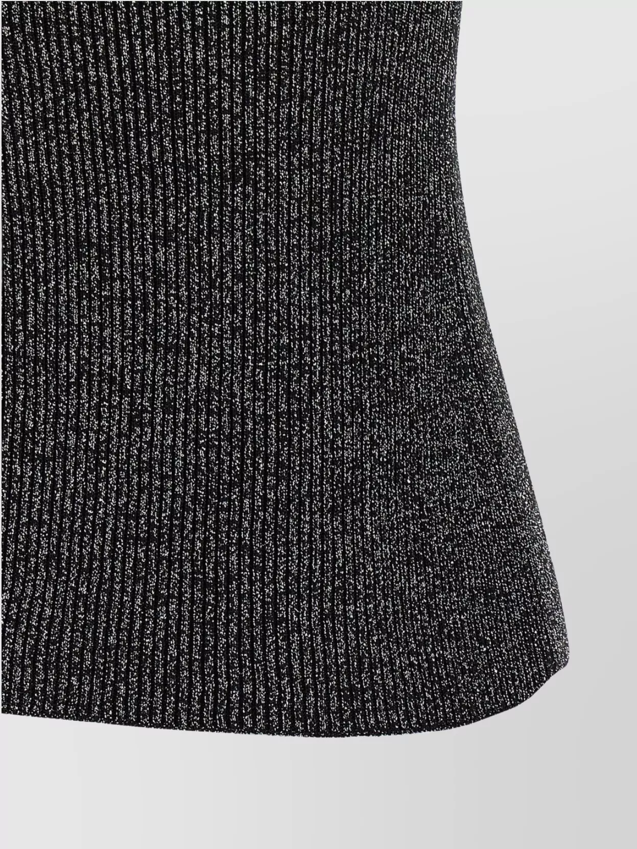 Missoni Metallic Ribbed Mock Neck Short Sleeve Sweater