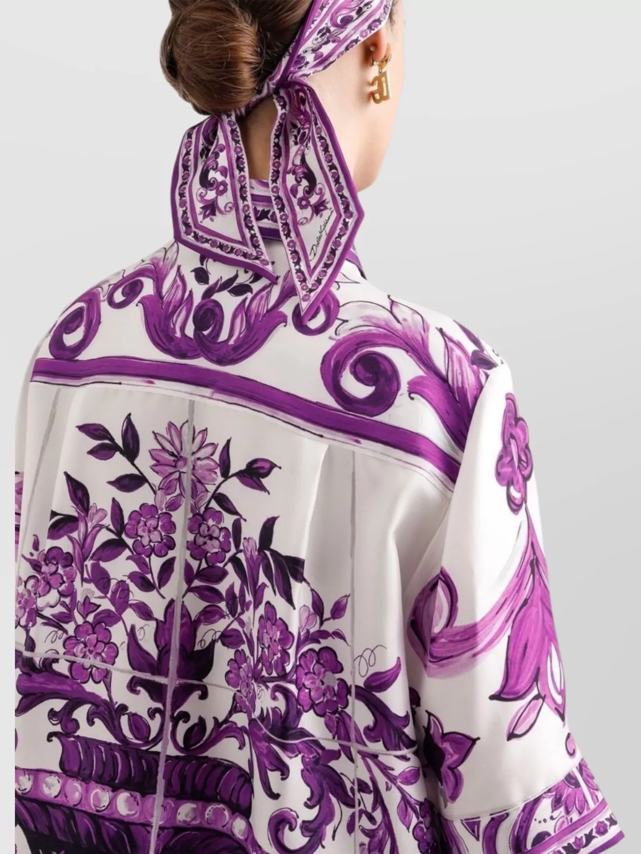 Dolce&Gabbana Majolica Print Silk Shirt
