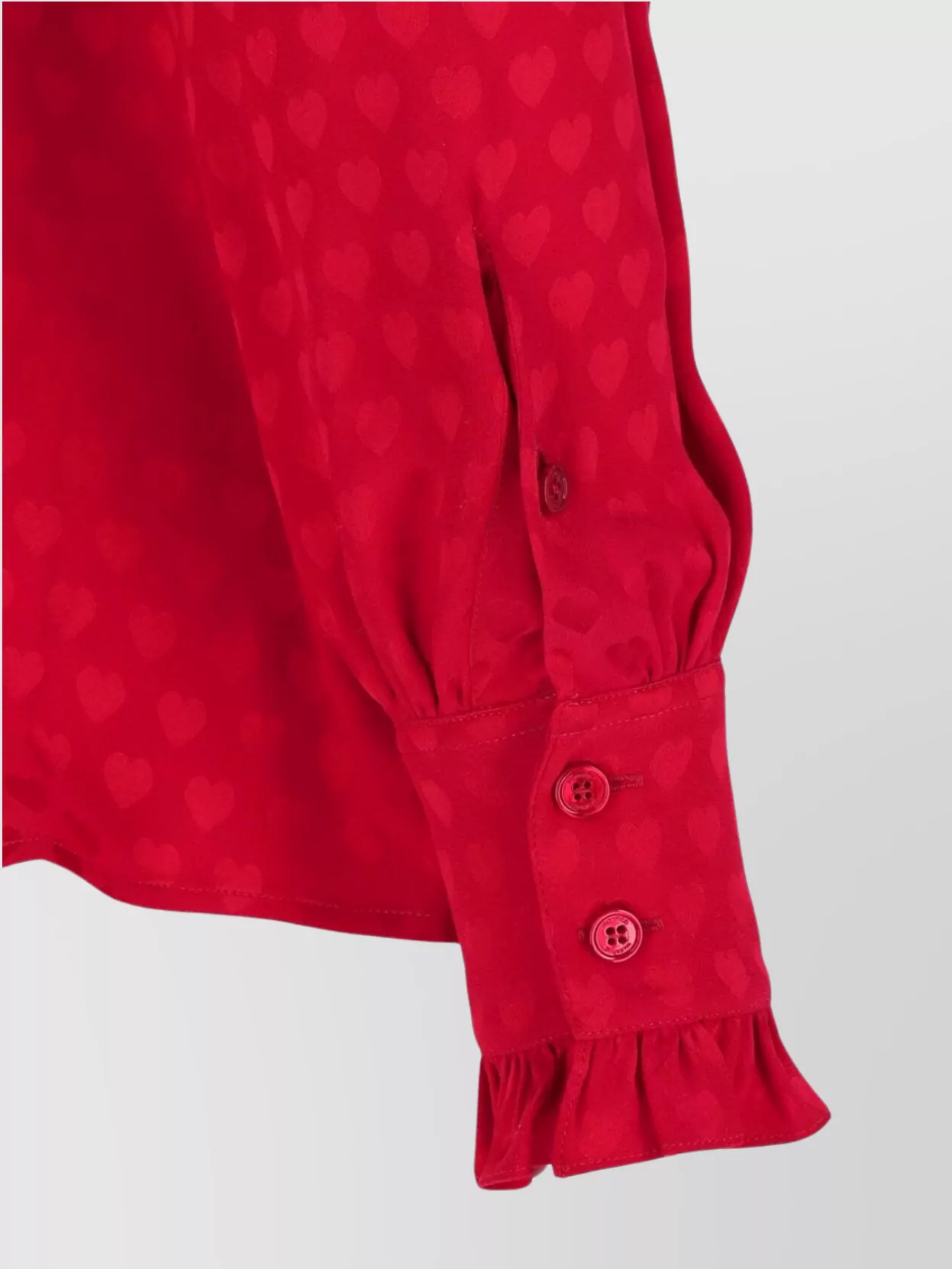 Valentino Neck Bow Heart Pattern Long Sleeves