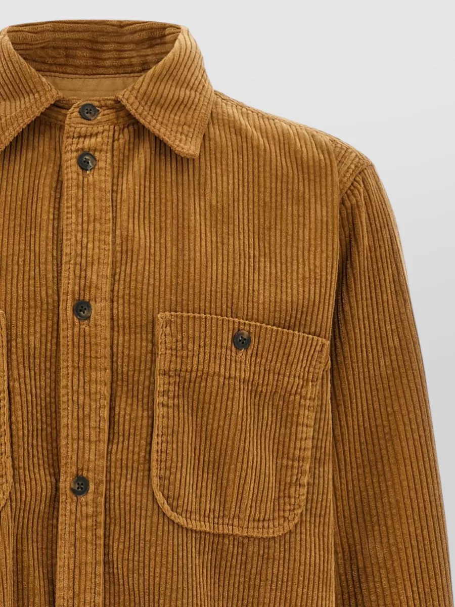 Isabel Marant Corduroy Asymmetric Long-Sleeve Overshirt