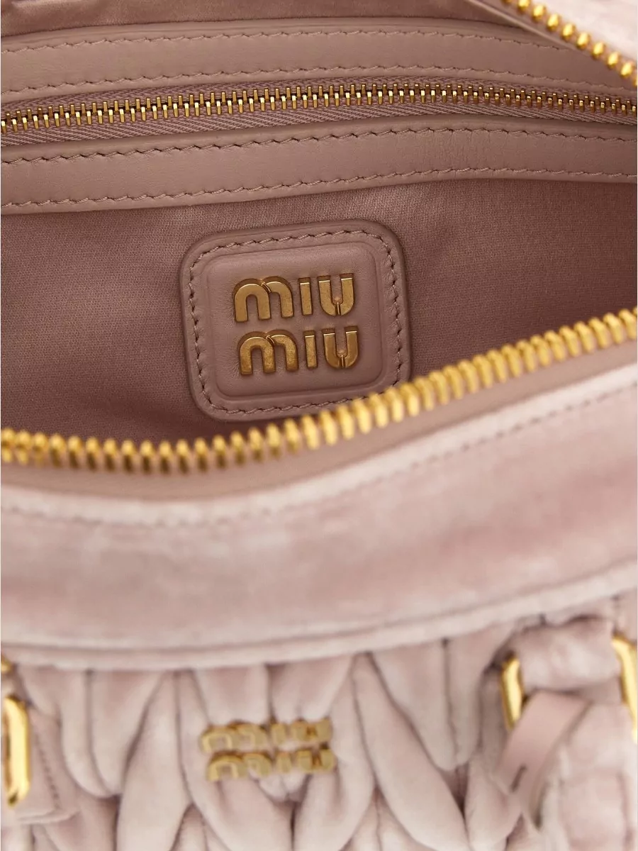Miu Miu Arcadie Regular Velvet Shoulder Bag