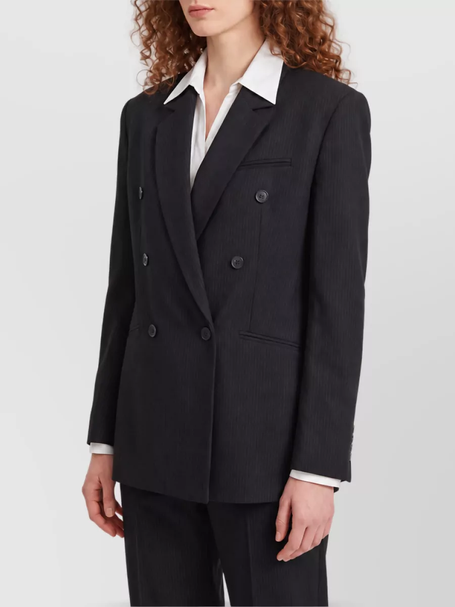 The Frankie Shop Pinstripe Double-Breasted Blazer