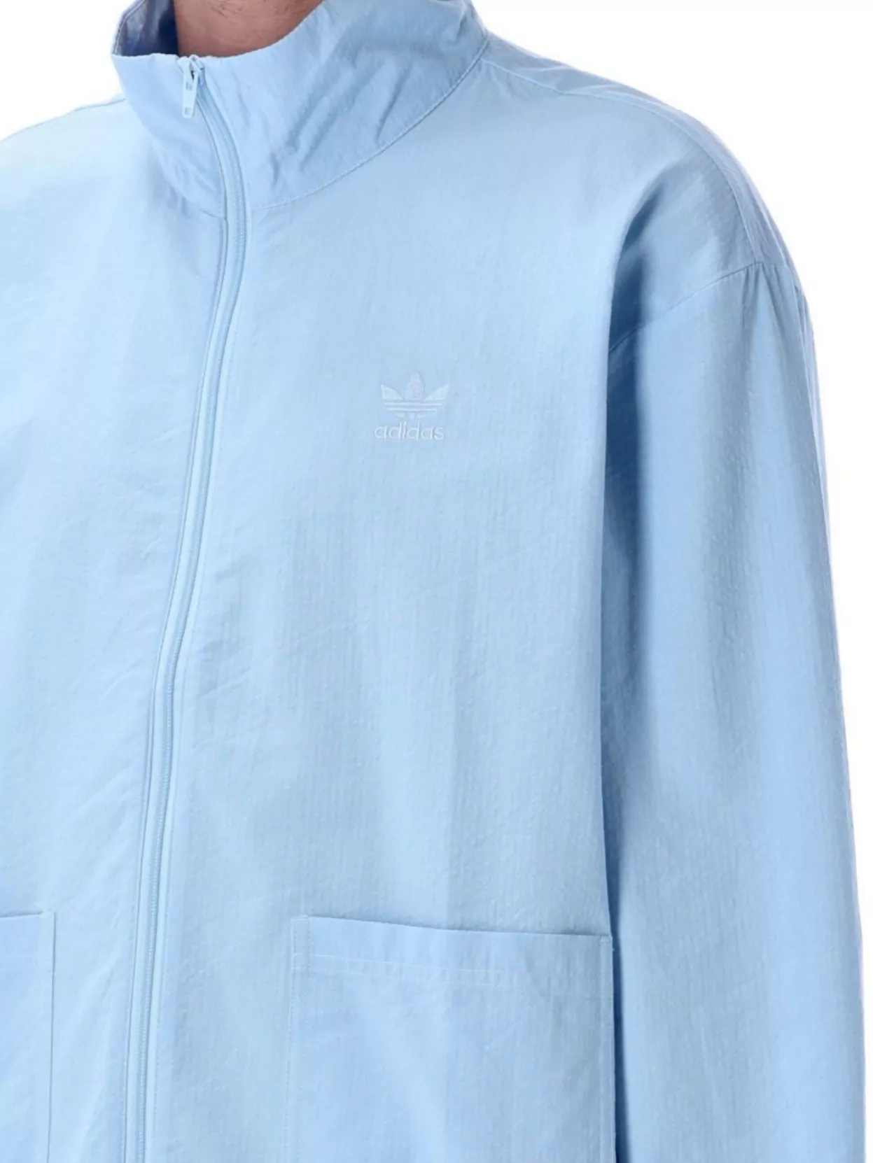 Adidas Originals Seersucker Track Top Stand-Up Collar