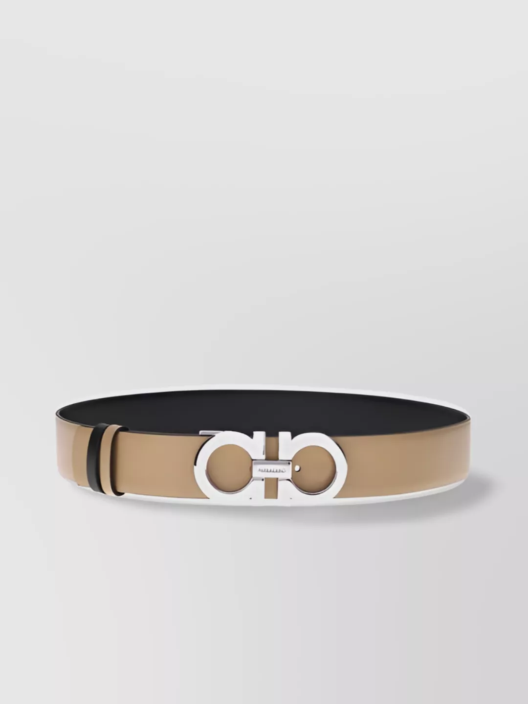 Ferragamo Reversible Gancini Belt Palladium Finish