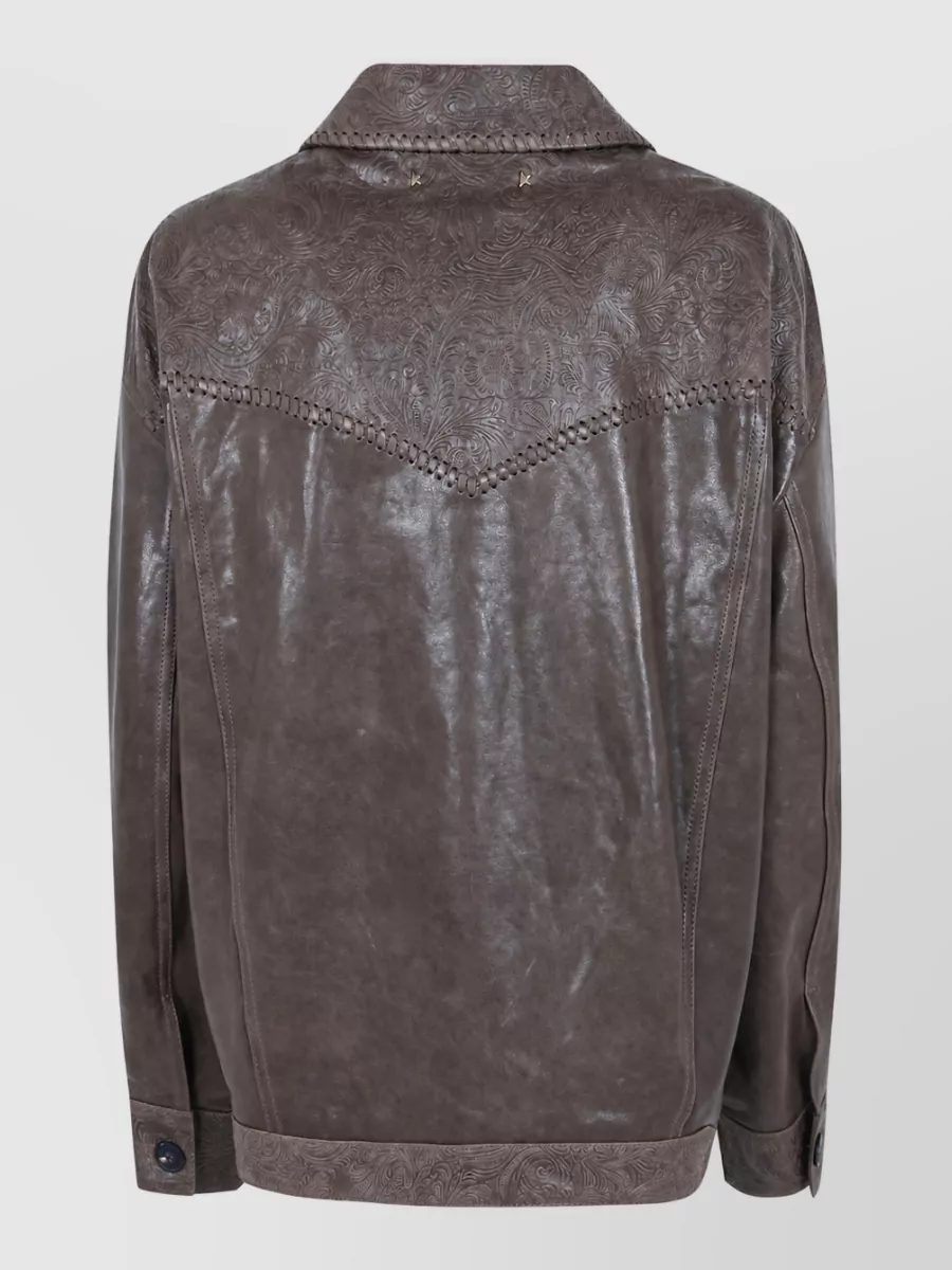Golden Goose Embossed And Plain Leather Jacket