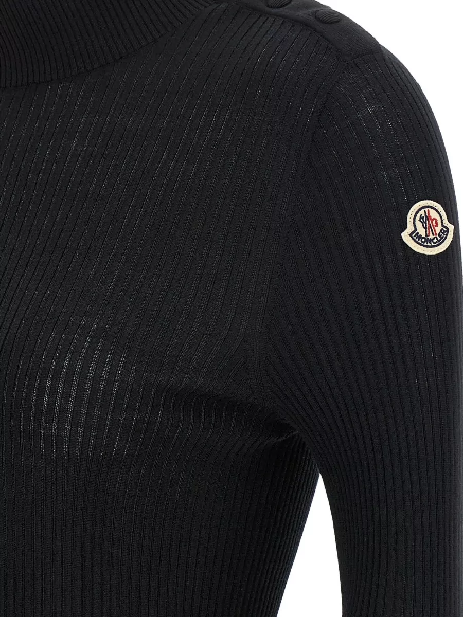 Moncler Virgin Wool Ribbed Turtleneck Sweater