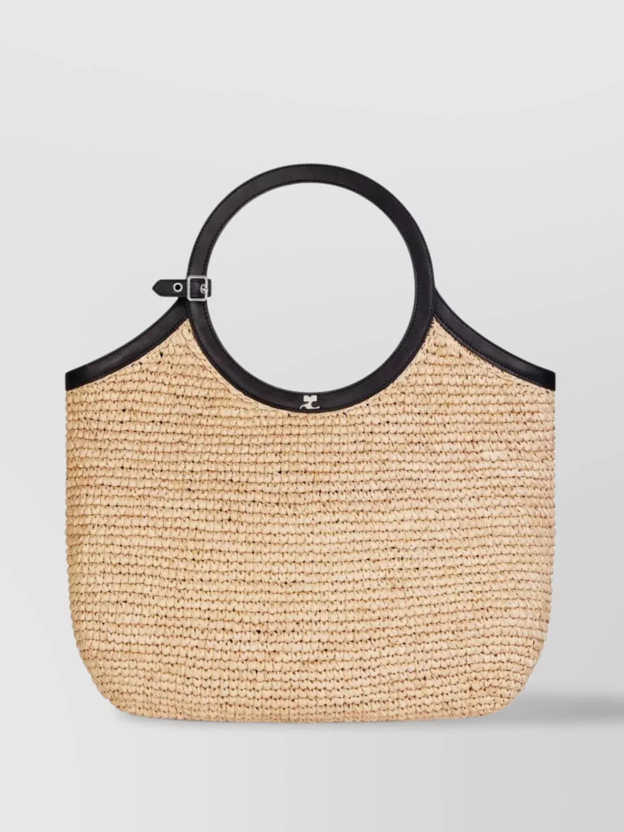 Courrèges Raphia Tote Bag With Circular Top Handles