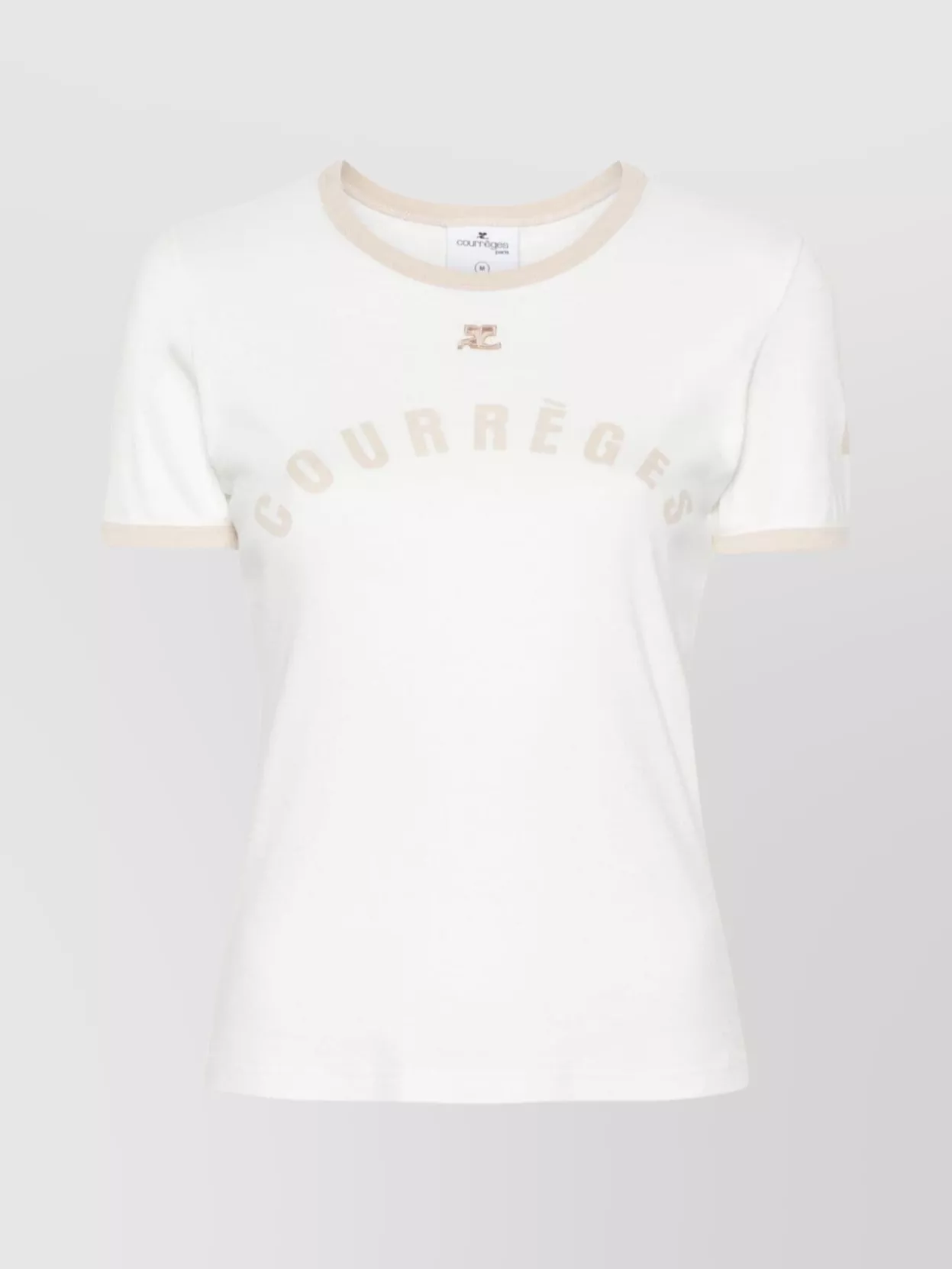Courrèges Sleeves Contrast Crew Neck High Waist In White