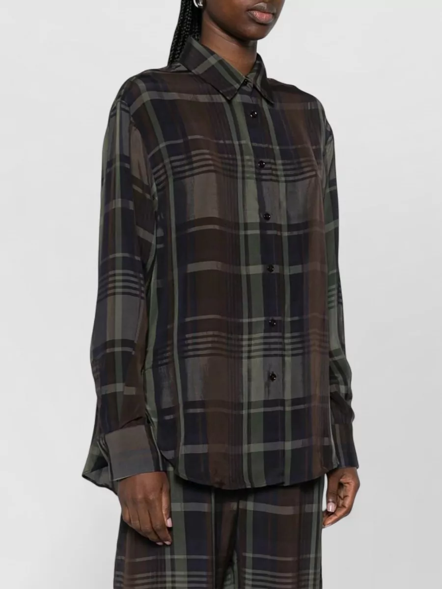 The Frankie Shop Sheer Long-Sleeve Classic-Collar Shirt