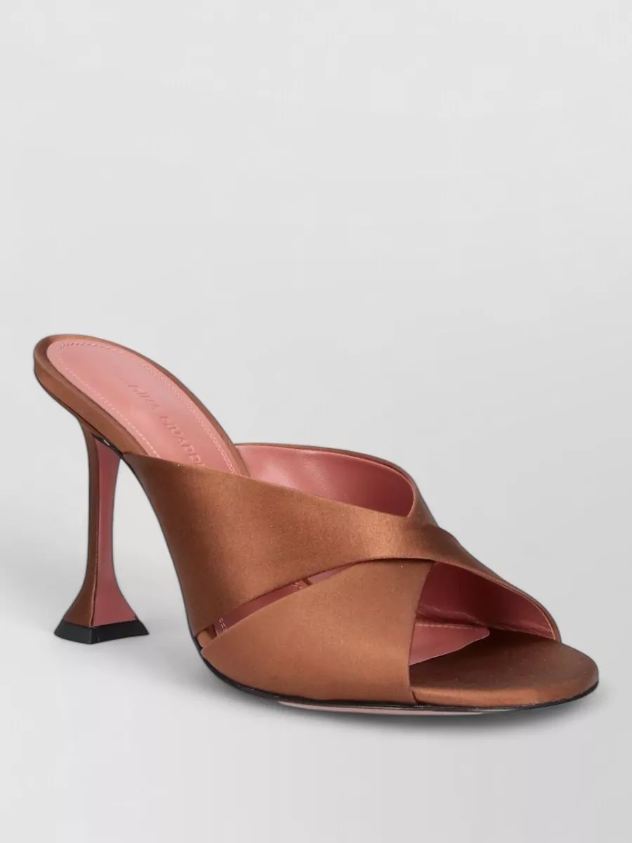 Amina Muaddi silk high heel mules
