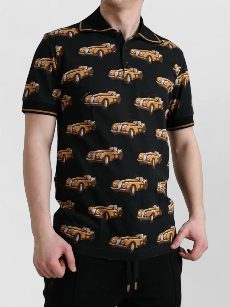 Dolce&Gabbana printed short-sleeve polo shirt