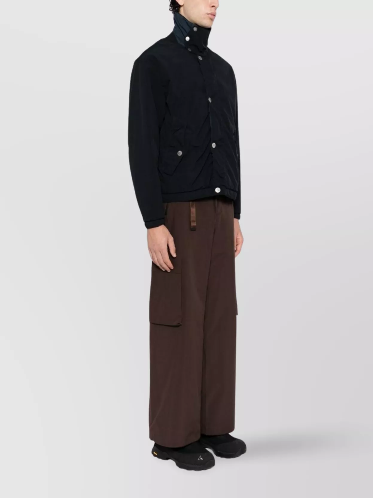 Stone Island Stylish Short Jacket High Collar Pockets