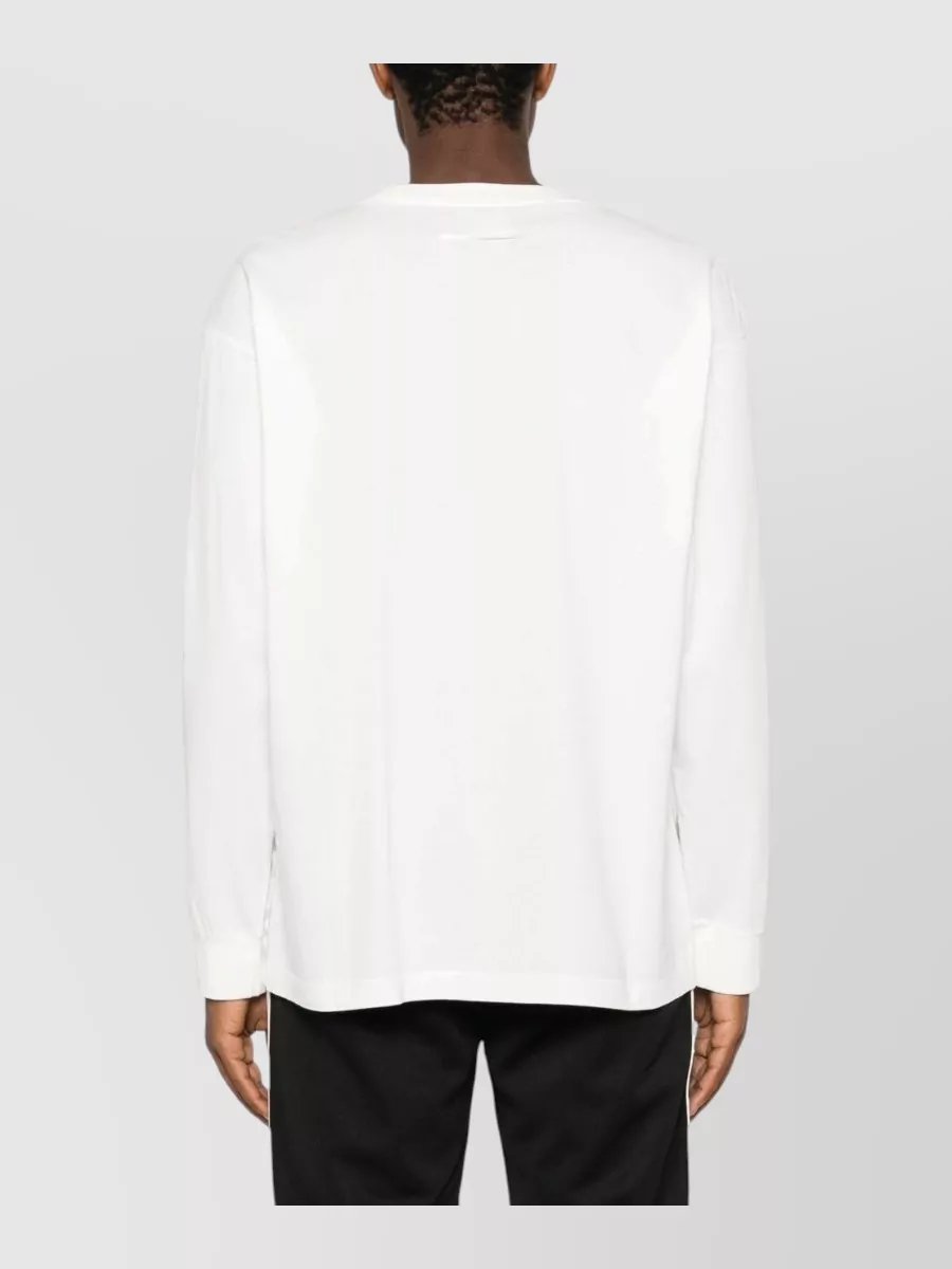 Mm6 Maison Margiela Cotton Logo-Patch Crew-Neck Long-Sleeve T-Shirt