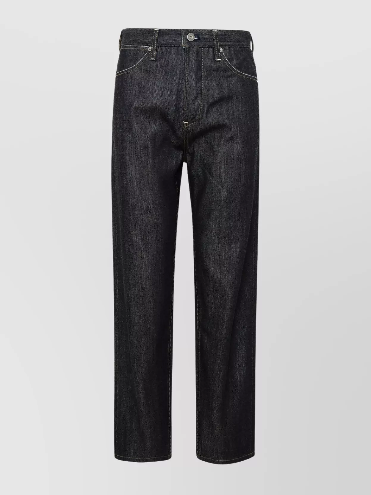 Shop Jil Sander Cotton Jeans With Belt Loops And Contrast Stitching
