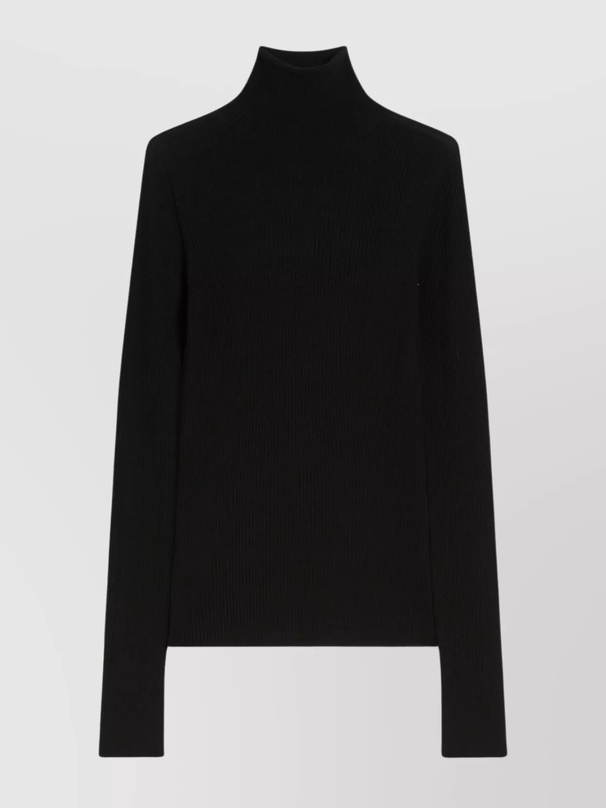 Sportmax Virgin Wool Turtleneck Knit Sweater In Black