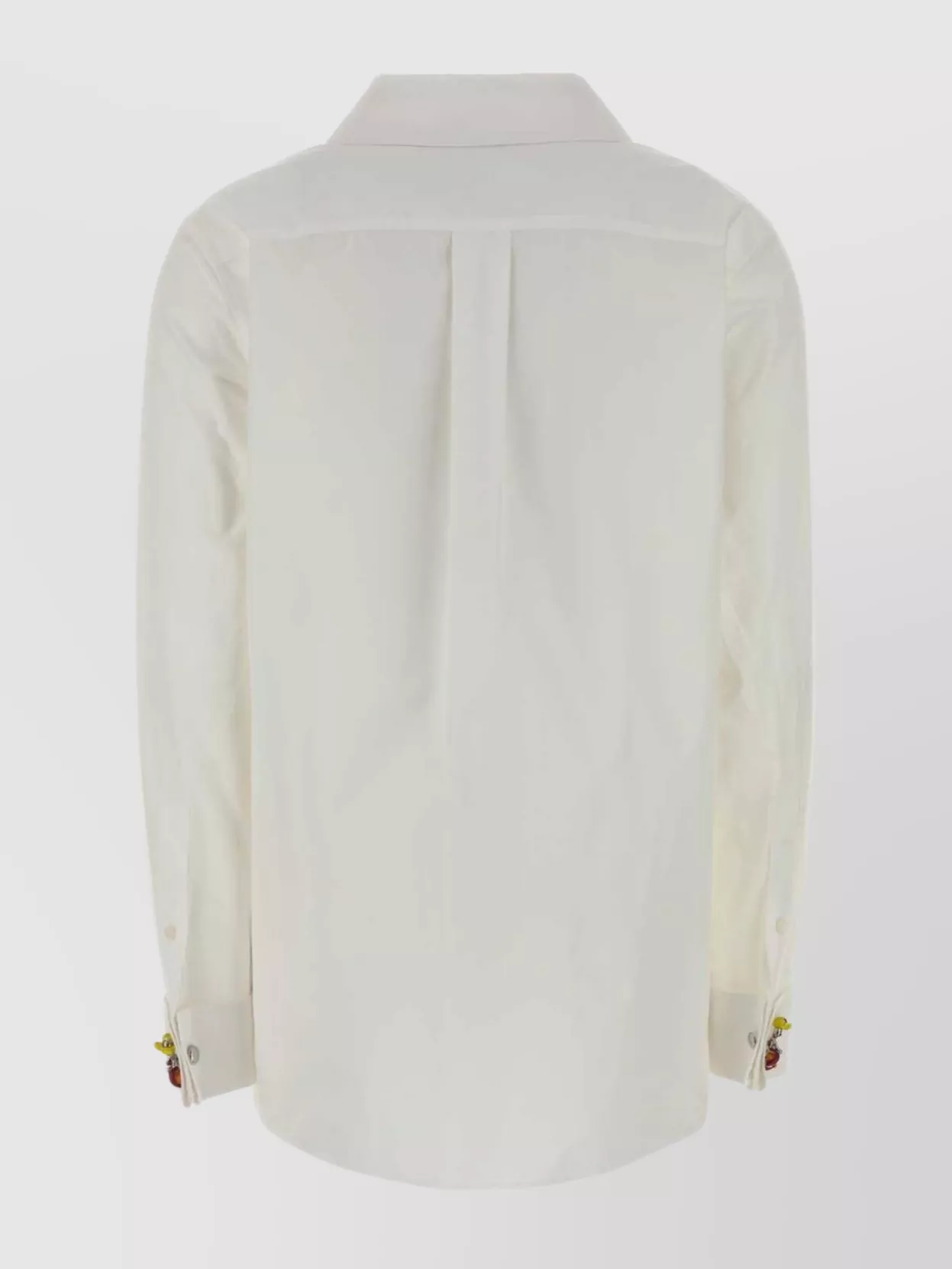 Loewe Long Sleeve Poplin Shirt With Back Pleat In White