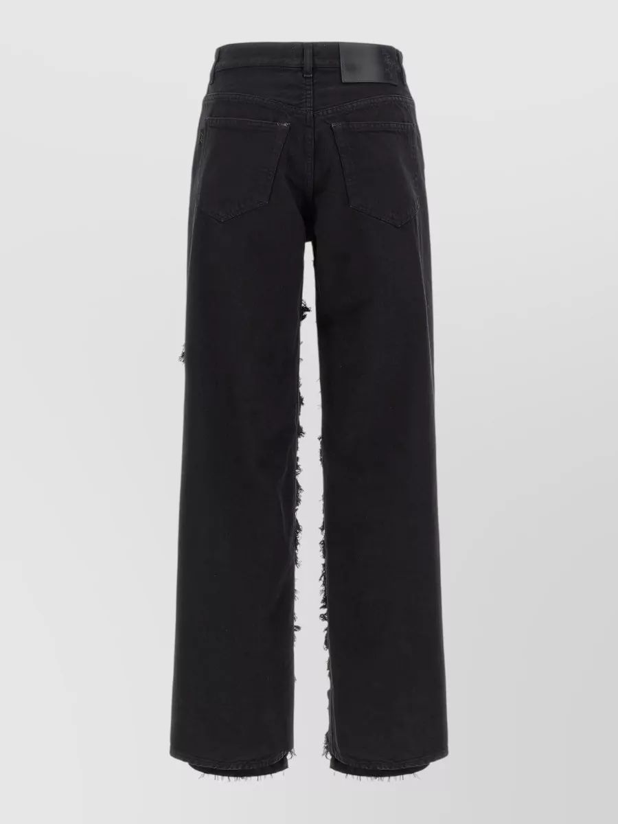 Haikure cotton satin panel boyfriend jeans
