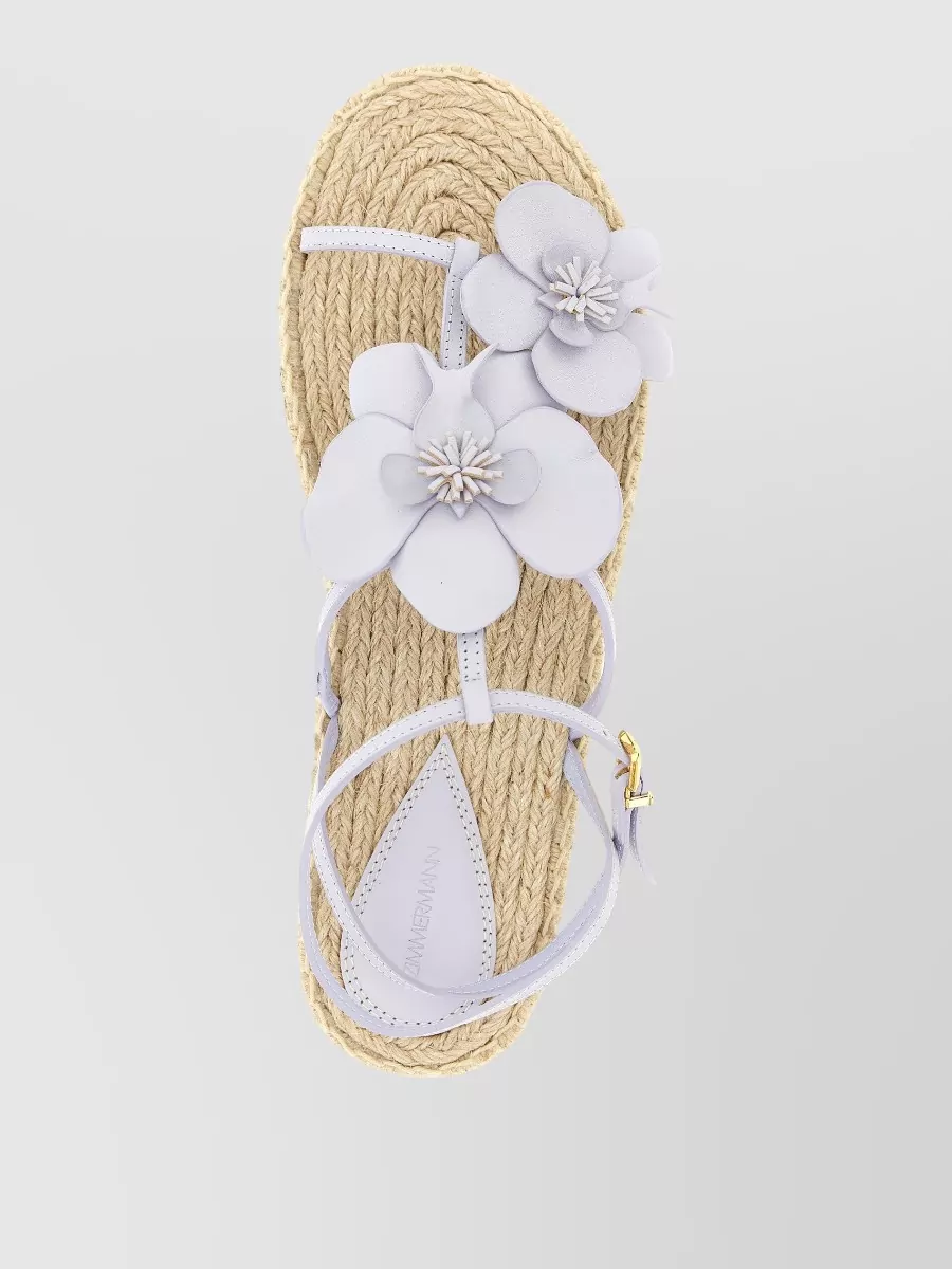 Zimmermann Orchid Sandals Open Toe Ankle Strap Espadrille