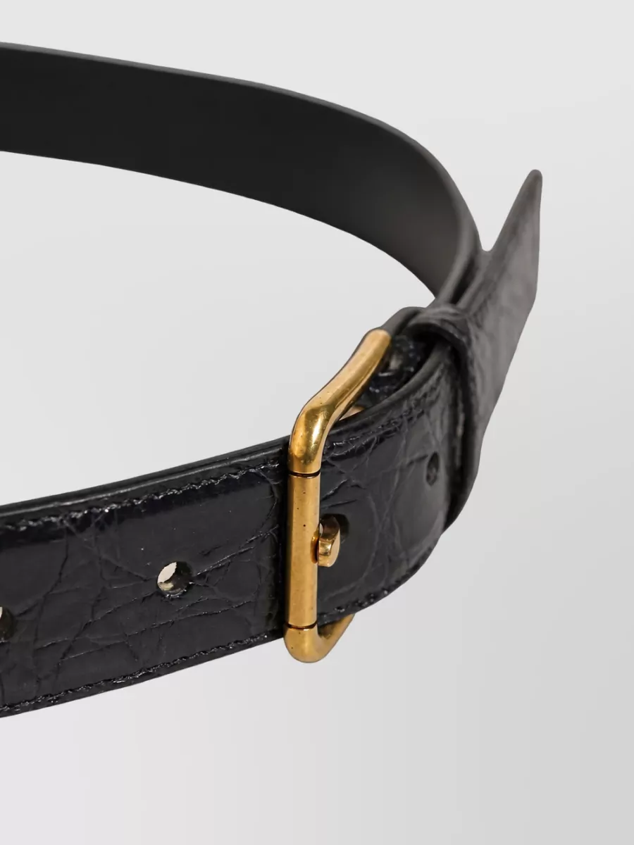 Dolce&Gabbana Linen Caiman Leather Woven Belt