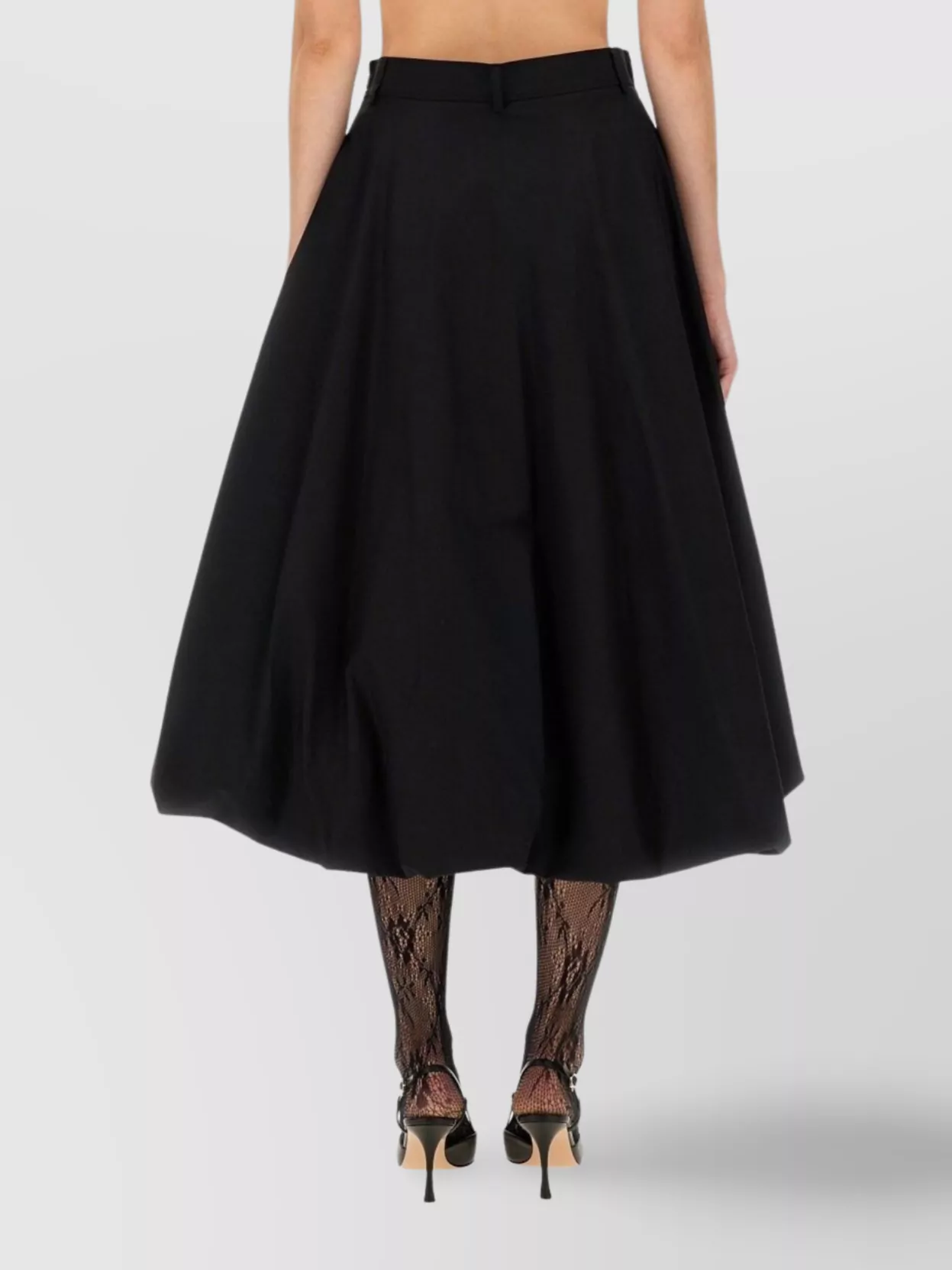 Moschino High-waisted Midi Flared Skirt With Belt Loops