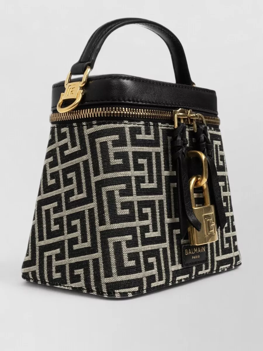 Balmain Pulse Mini Jacquard Canvas Vanity Bag