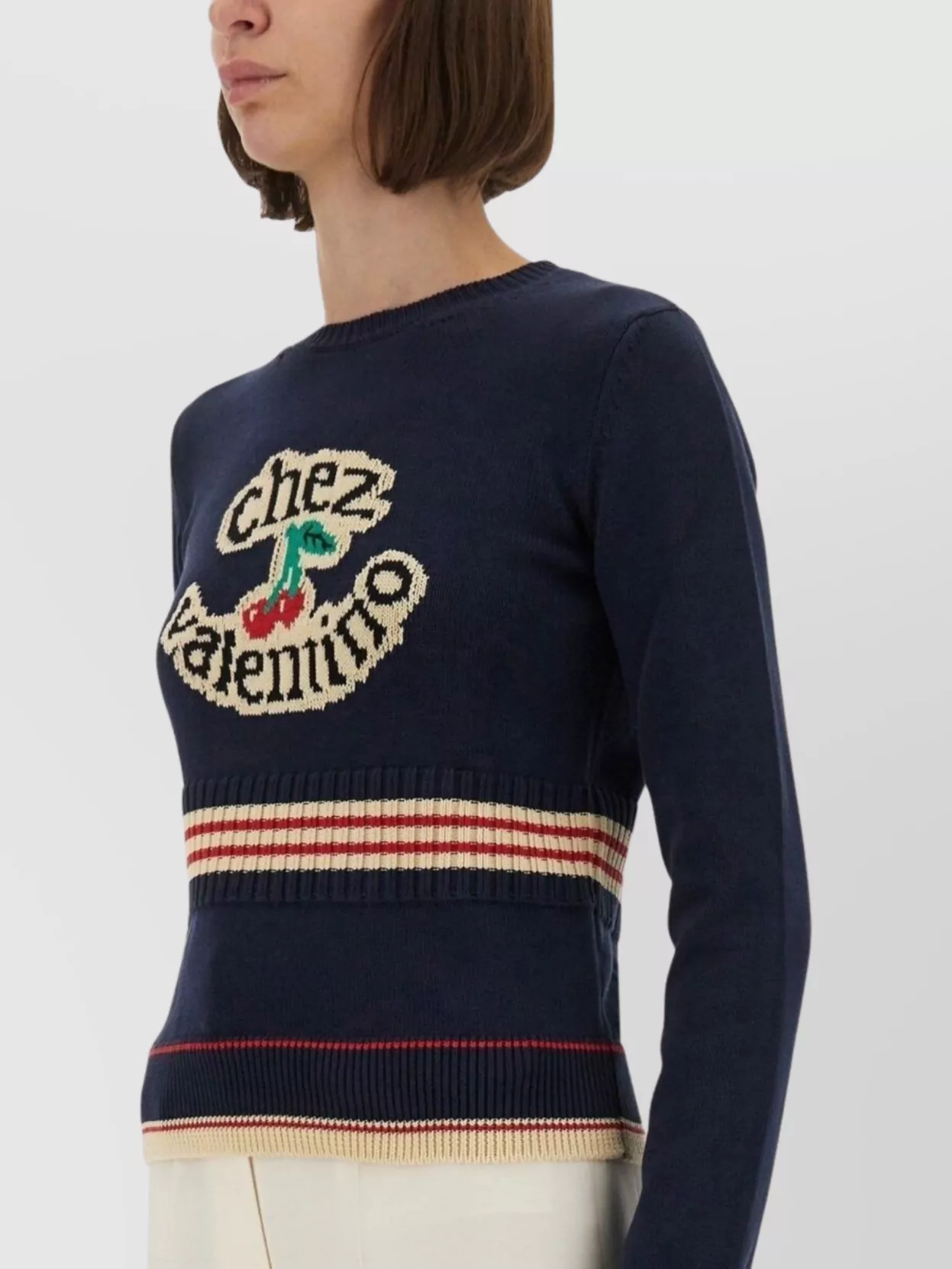 Valentino Cotton Sweater Crew Neck Long Sleeves