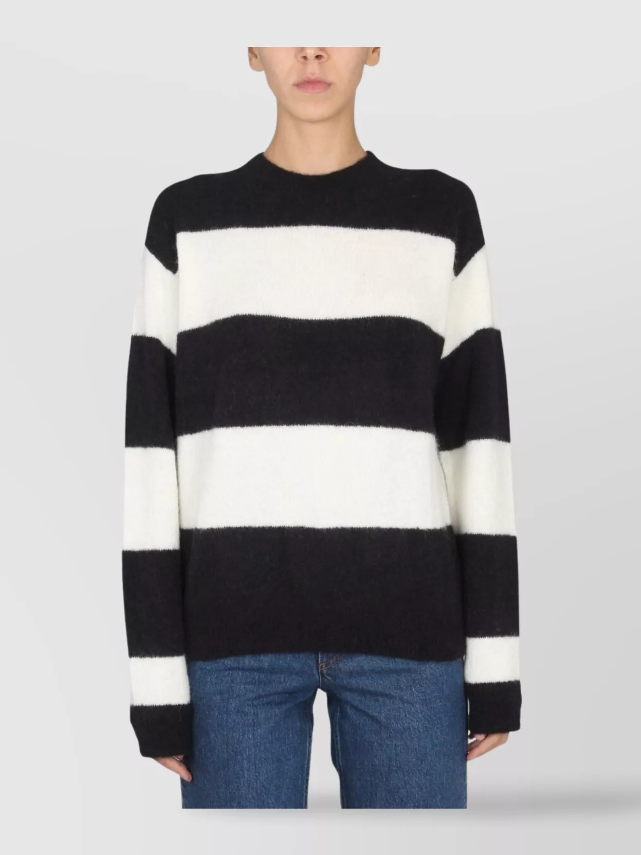 Apc Striped Crew Neck Knit Sweater