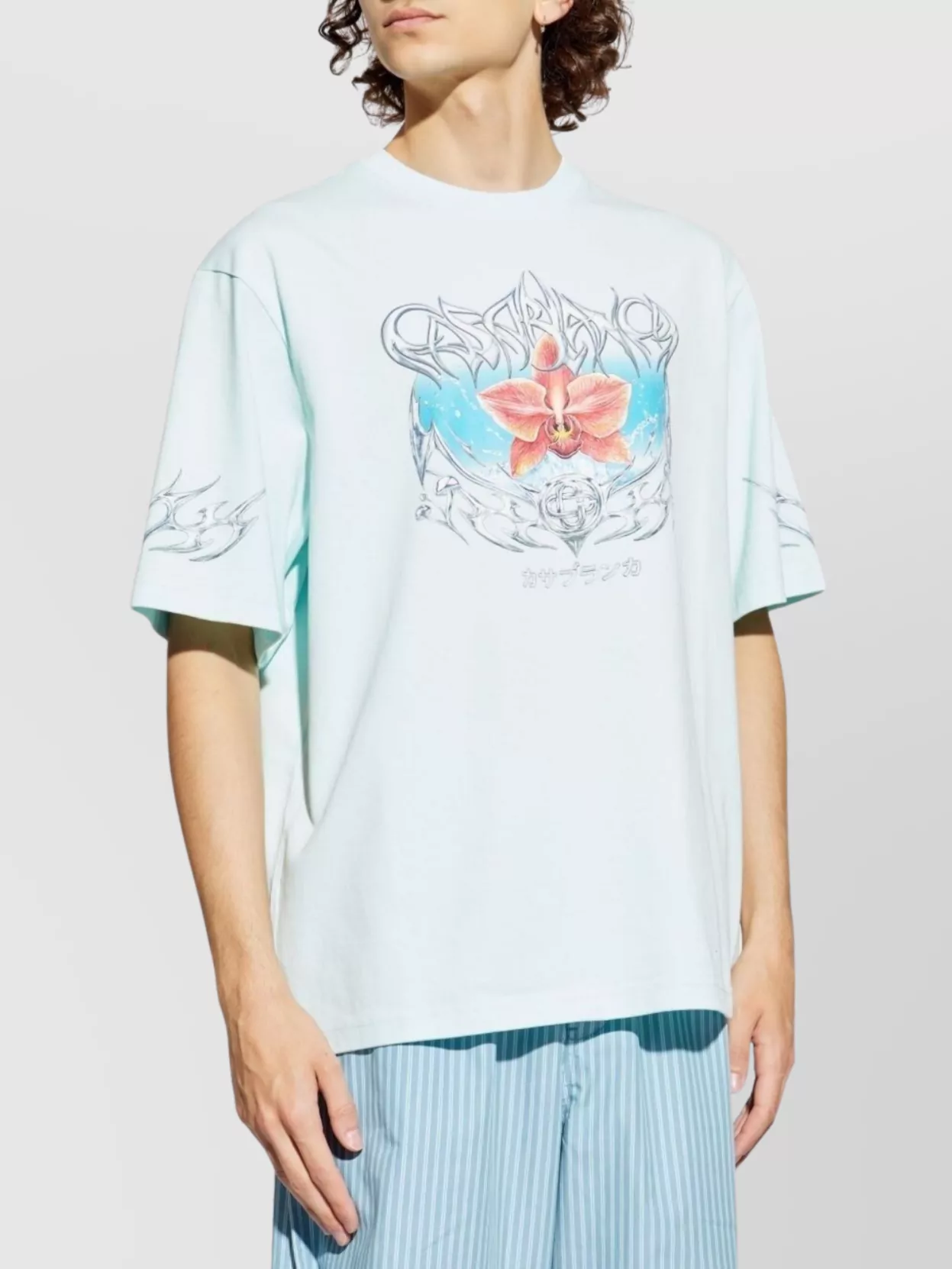 Casablanca Oversized Graphic Print Crew Neck T-Shirt