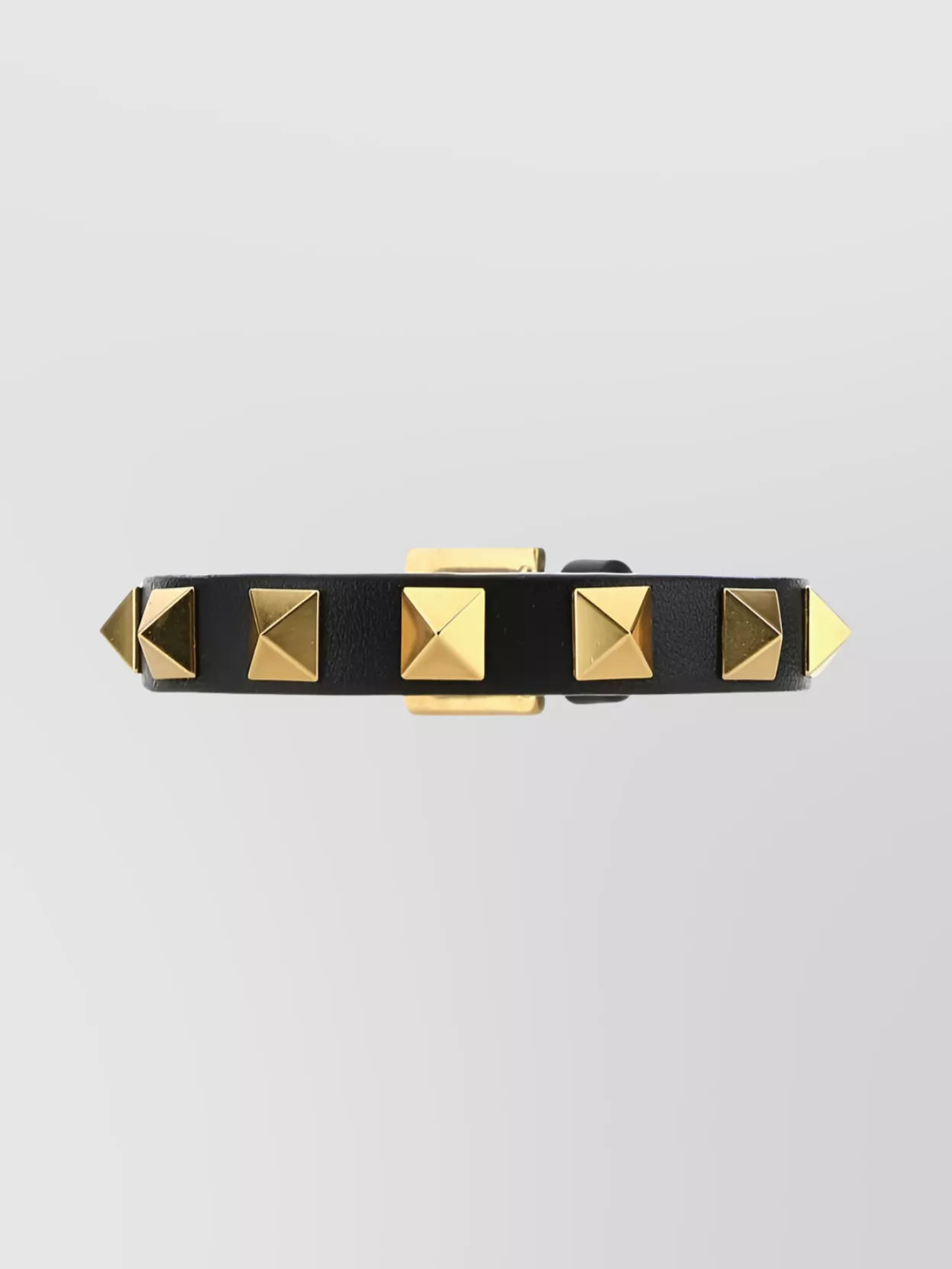 Shop Valentino Adjustable Studded Bracelet With Gold-tone Hardware In Black