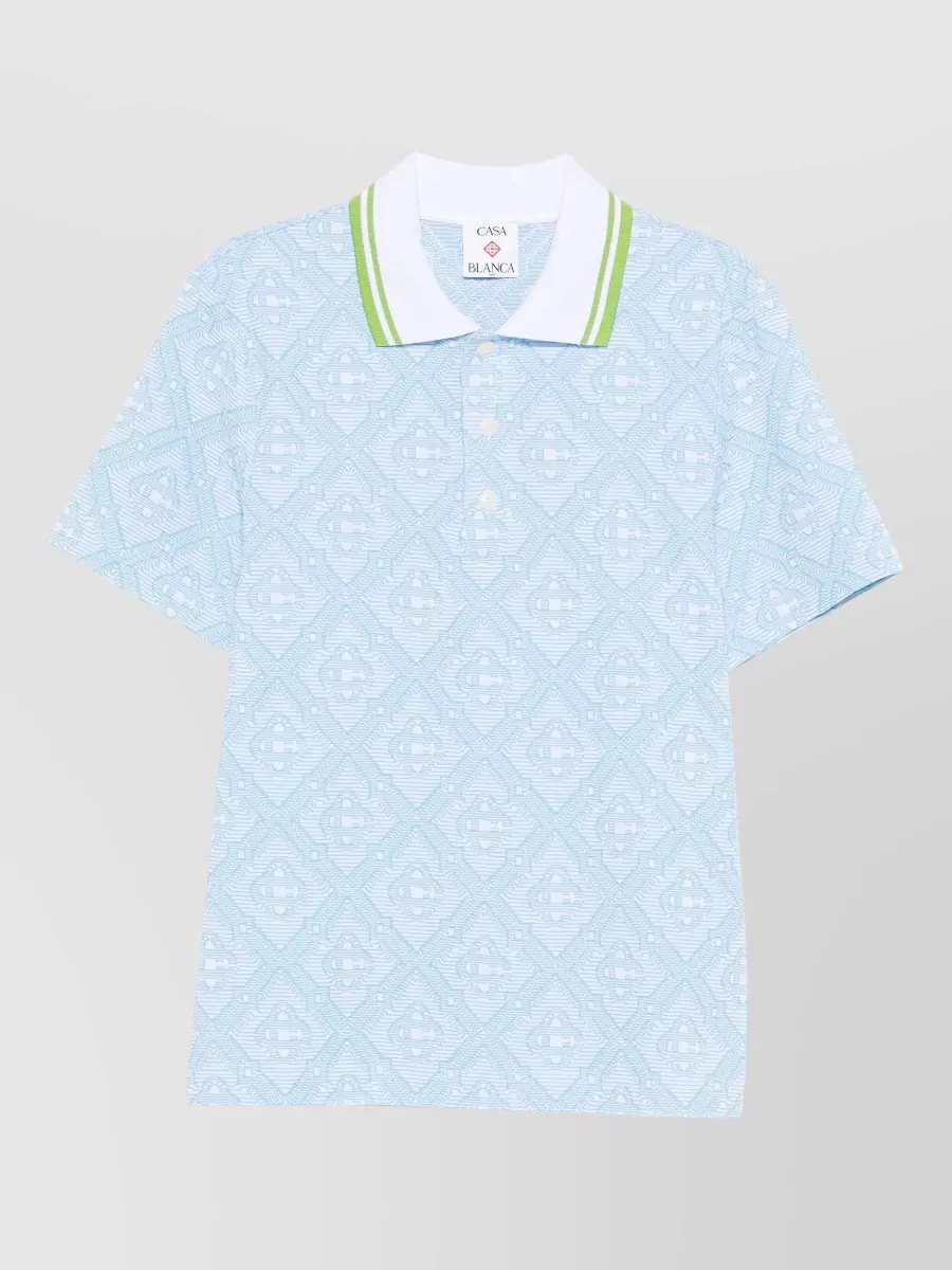 Casablanca Cotton-Blend Jacquard Polo Shirt