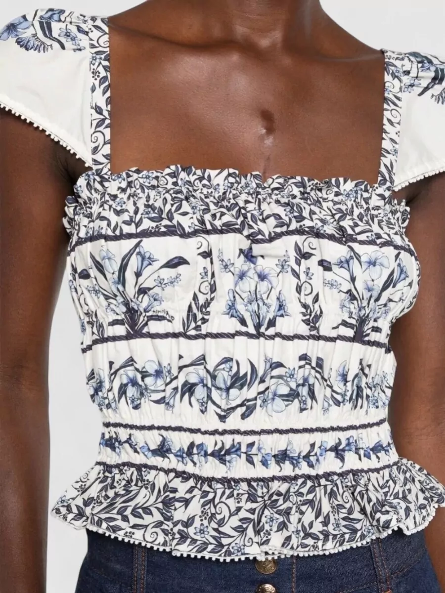 Farm Rio Cotton Gathered Blouse