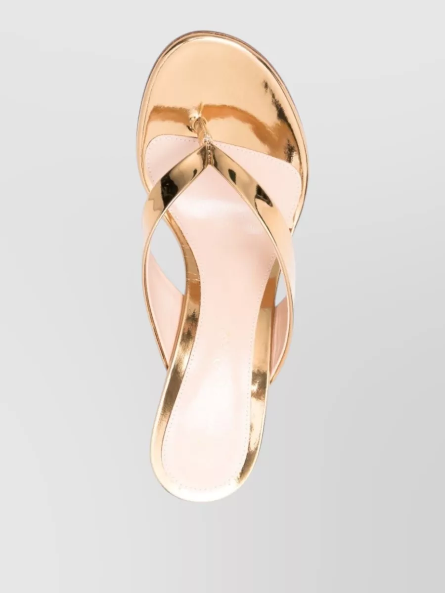 Gianvito Rossi Metallic Strappy Heel Sandals Open Toe