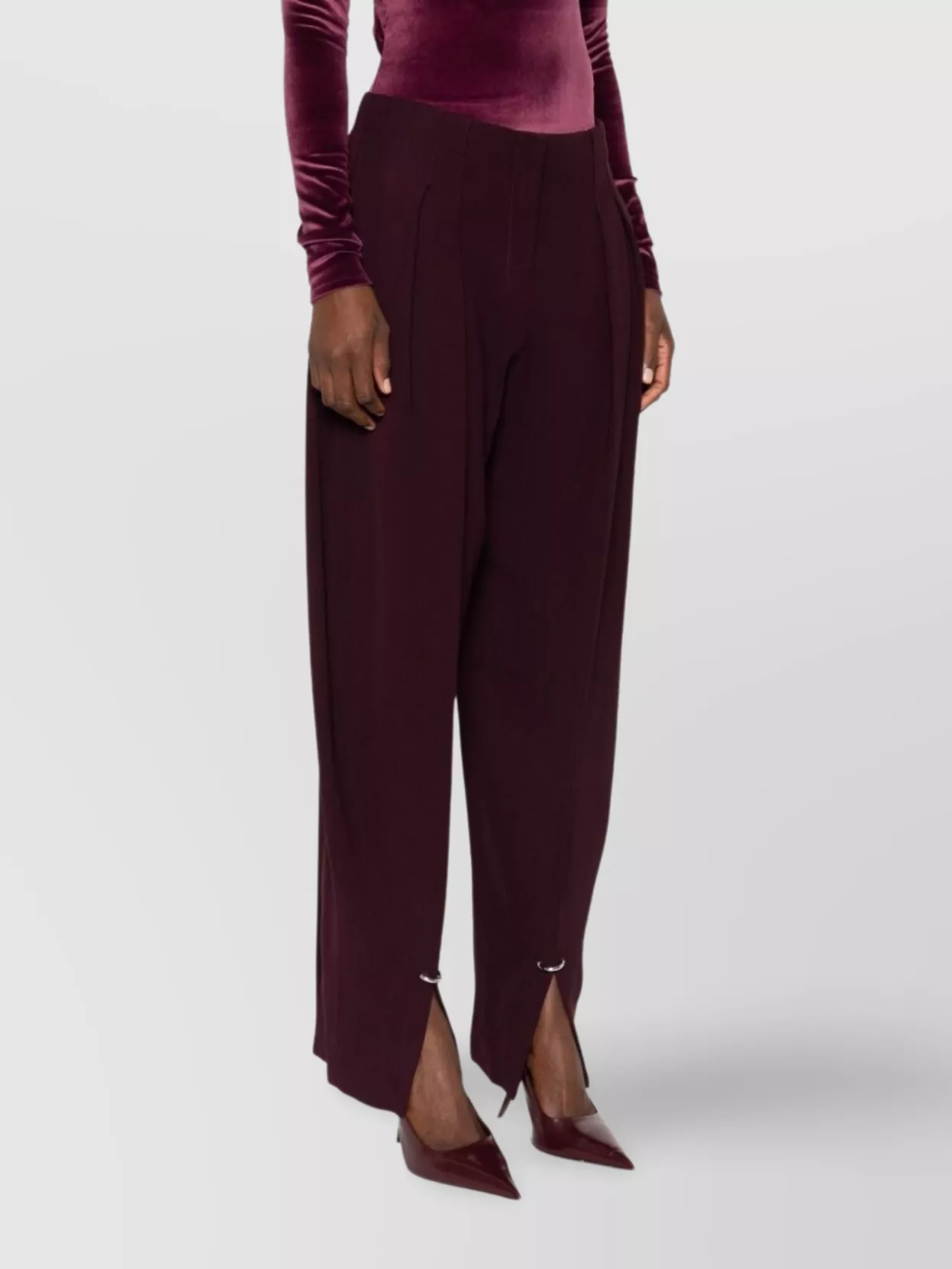 Mugler High Waist Straight Leg Trousers