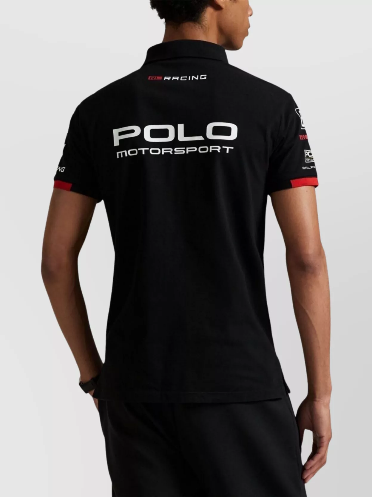 Ralph Lauren Motorsport-Inspired Cotton Polo Shirt With Embroidered Sleeve Graphics