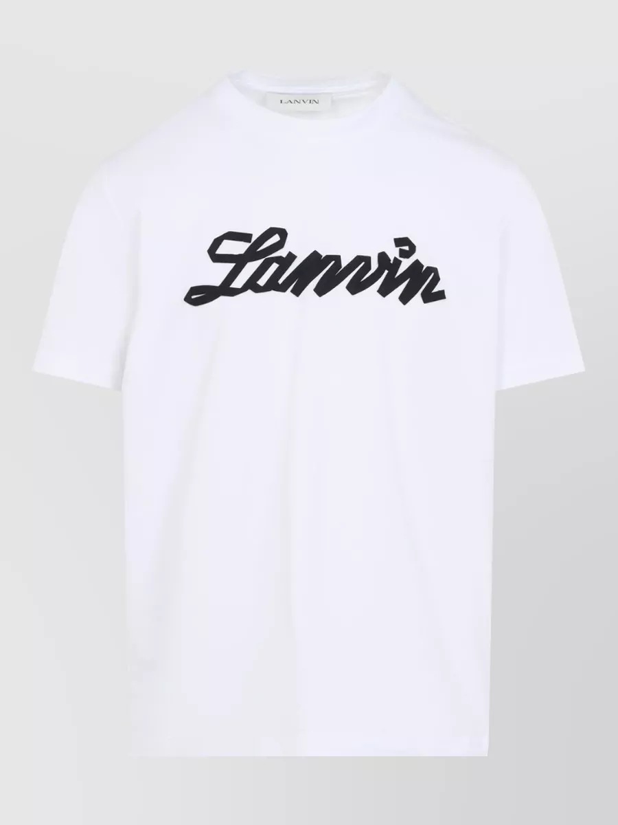 Lanvin Logo Embroidery Crew Neck Short Sleeve T Shirt