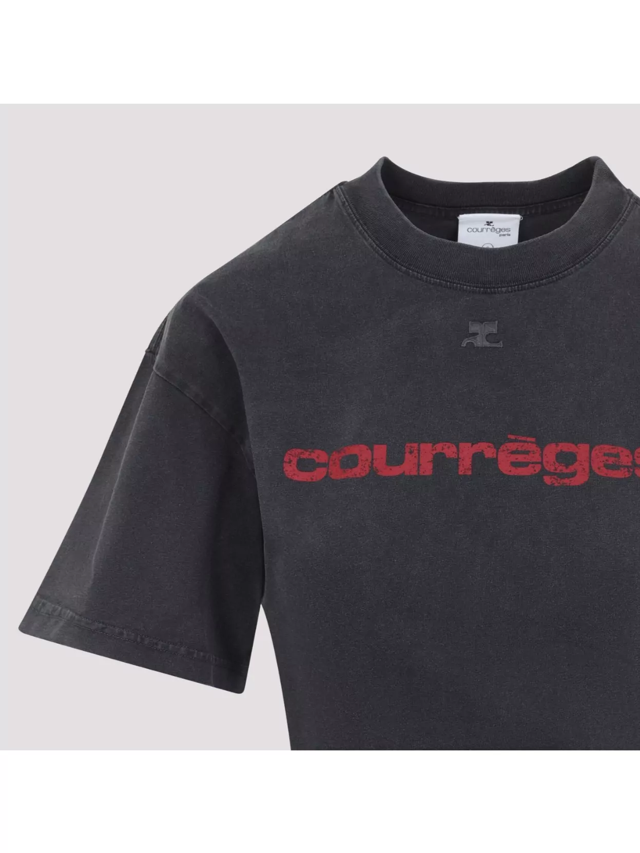 Shop Courrèges Stone Printed T-shirt Belted