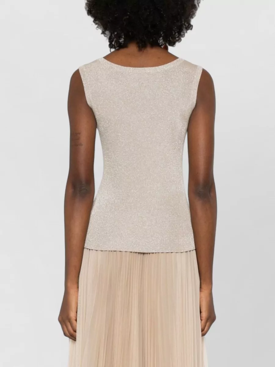 Fabiana Filippi Shimmering Scoop Neck Sleeveless Fitted Top