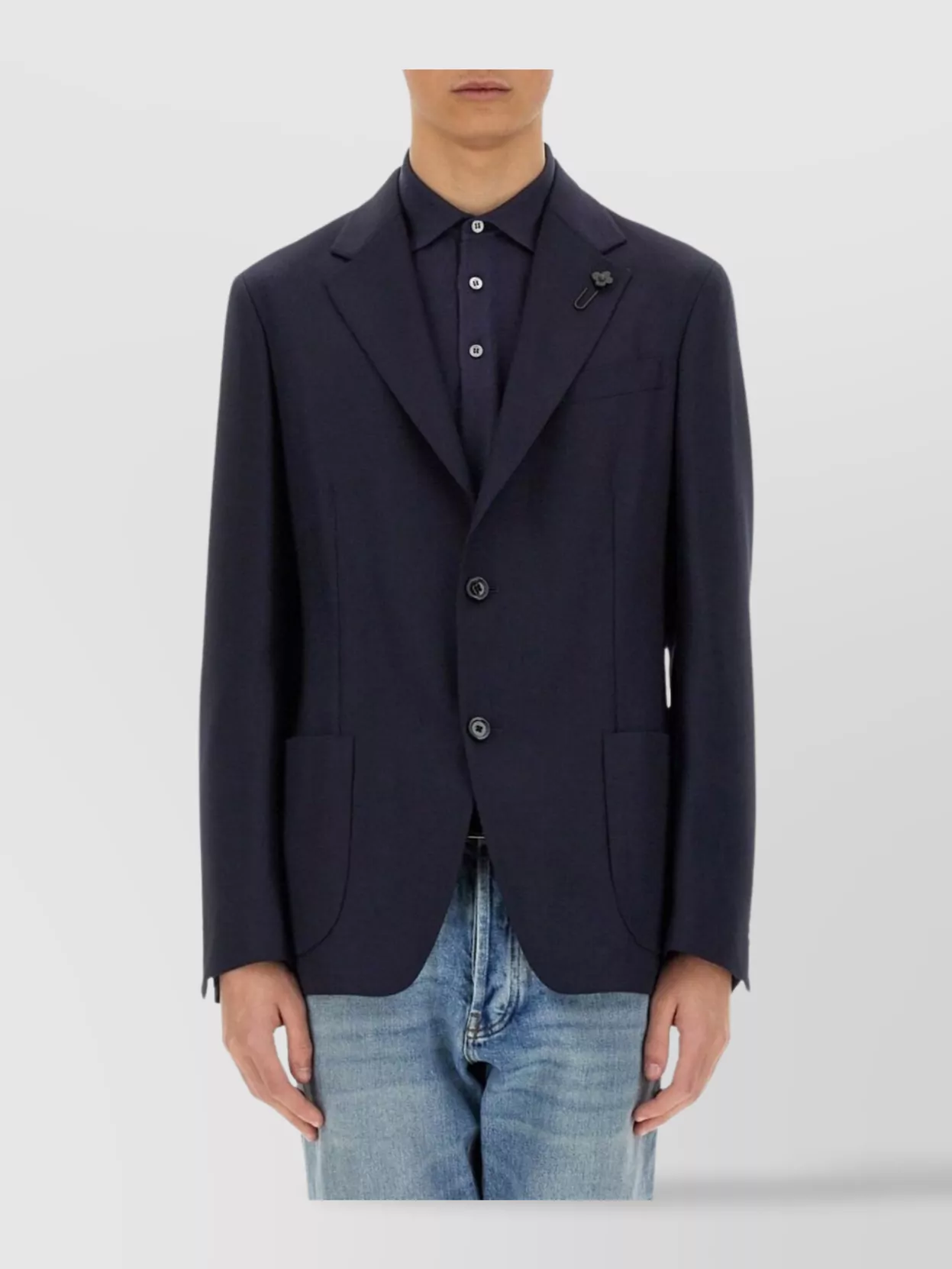 Lardini Tailored Jacket With Buttoned Cuffs