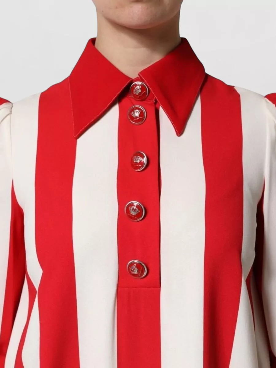 Dolce&Gabbana Striped Long-Sleeve Mini Dress