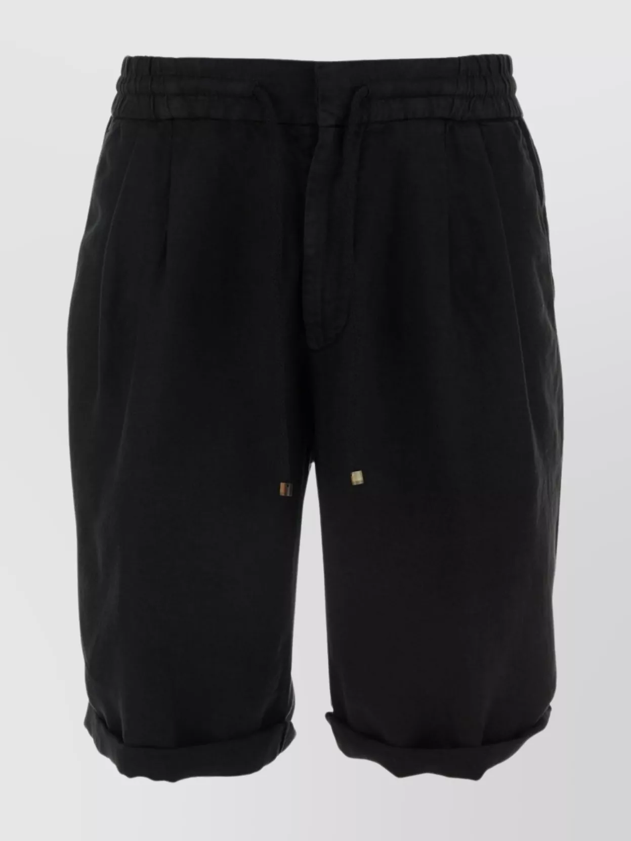 Brunello Cucinelli Tailored Shorts With Elasticated Waistband And Pockets In Black