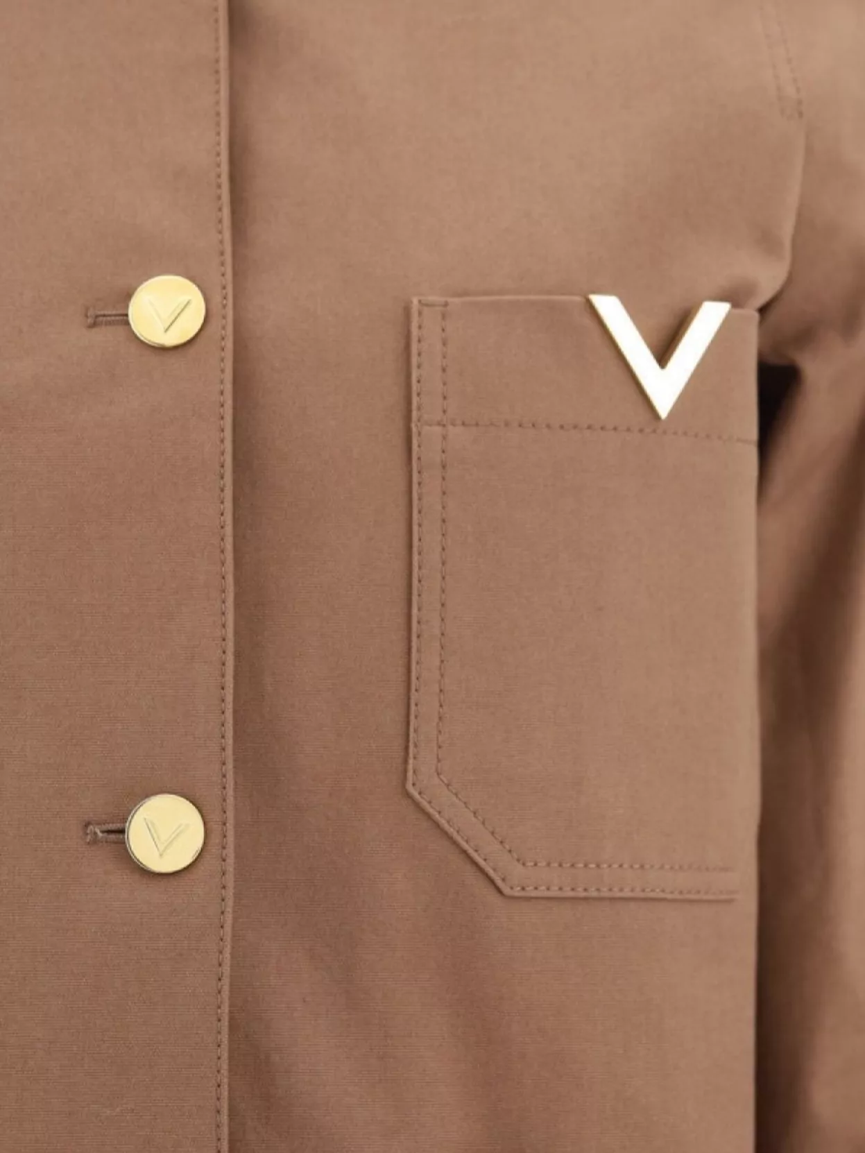 Valentino Cotton Jacket V-shaped Embellishments