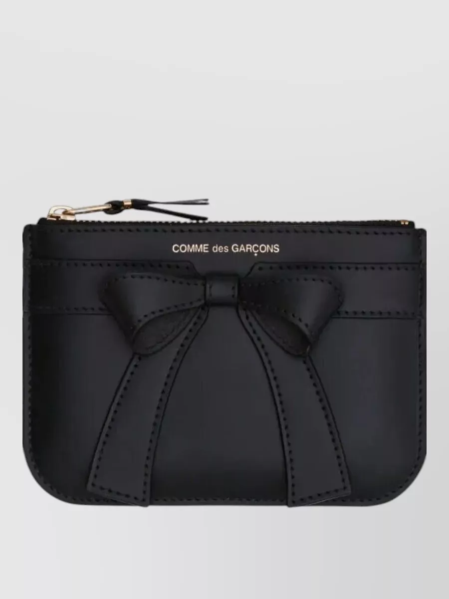 Comme Des Garçons Large Bow Wallet 145x105 Mm In Black