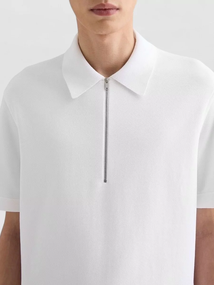 Jil Sander Short Sleeve Polo Shirt Zip Front